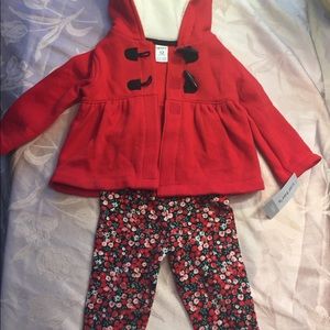 Baby girl Carter’s infant girls hoodie leggings outfit 12m